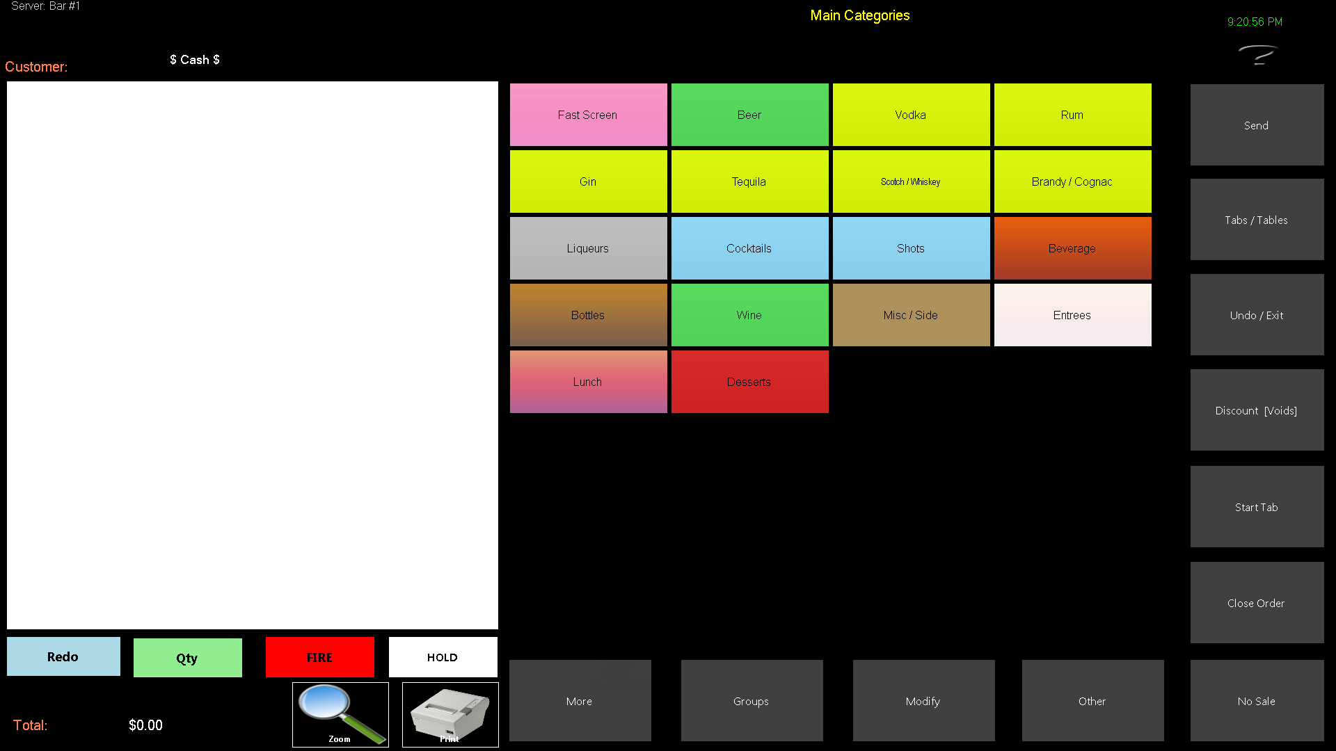 Order Screen