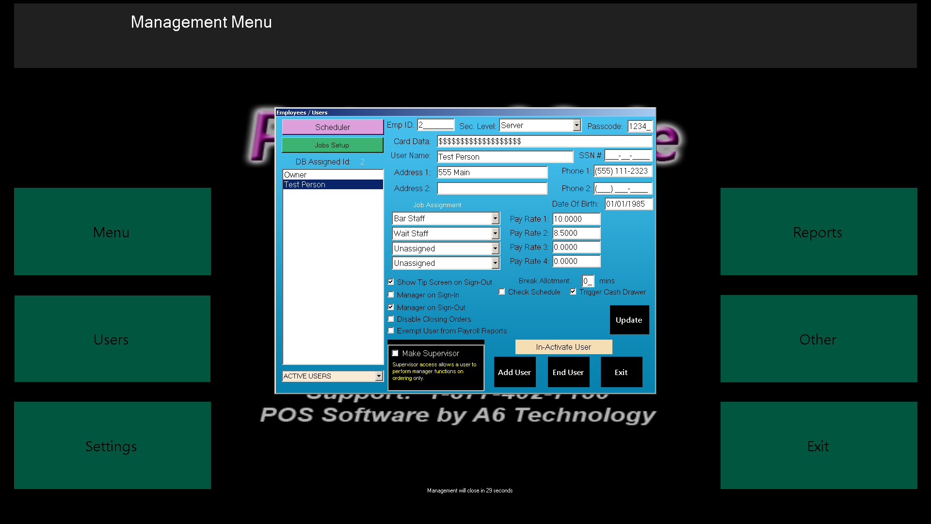 User Screen